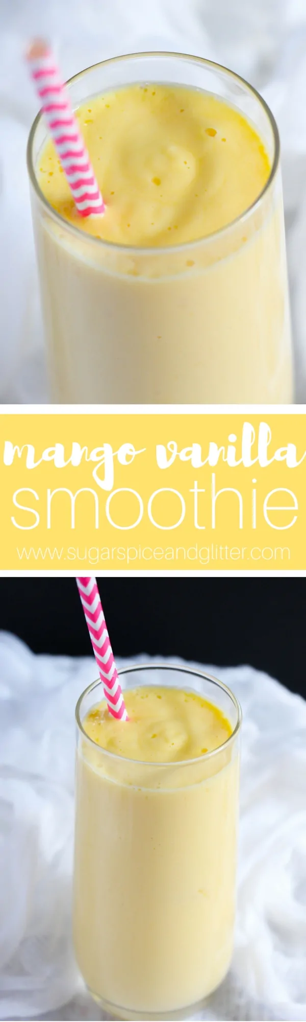 Mango Vanilla Smoothie, a creamy and smooth fruit smoothie perfect for brunch or an afternoon snack