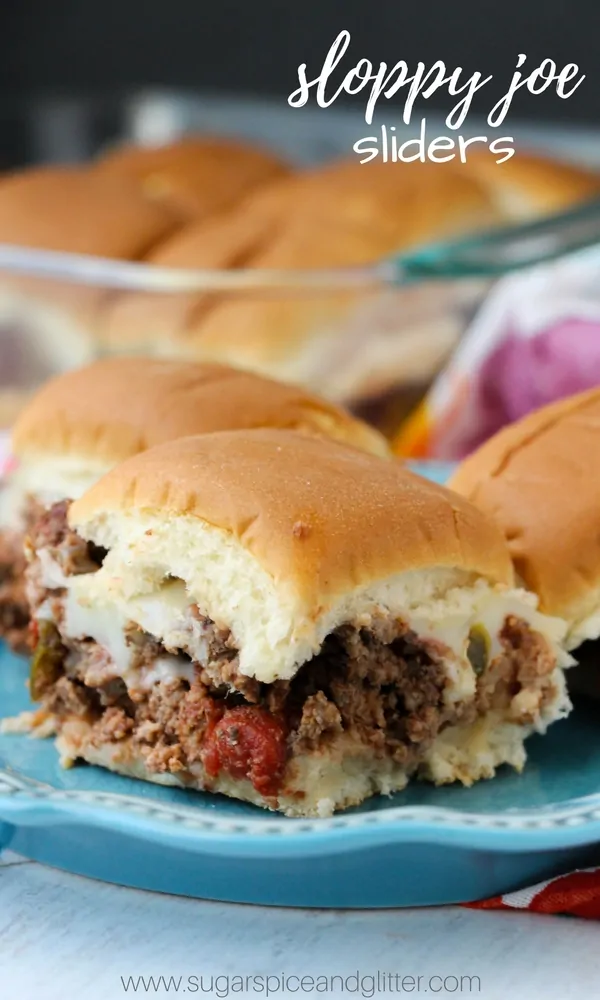 A fun twist on a cheeseburger slider, these Sloppy Joe Sliders have plenty of seasoning and ooey gooey cheese. They are perfect party food