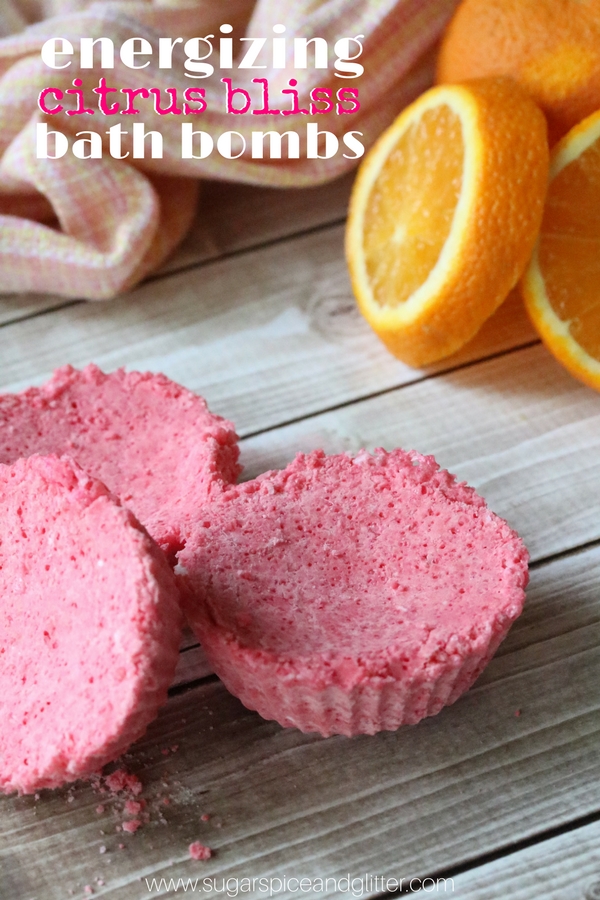 Energizing Bath Bombs - a citrus bath bomb that will lift your mood naturally. Plus a how to make bath bombs video tutorial