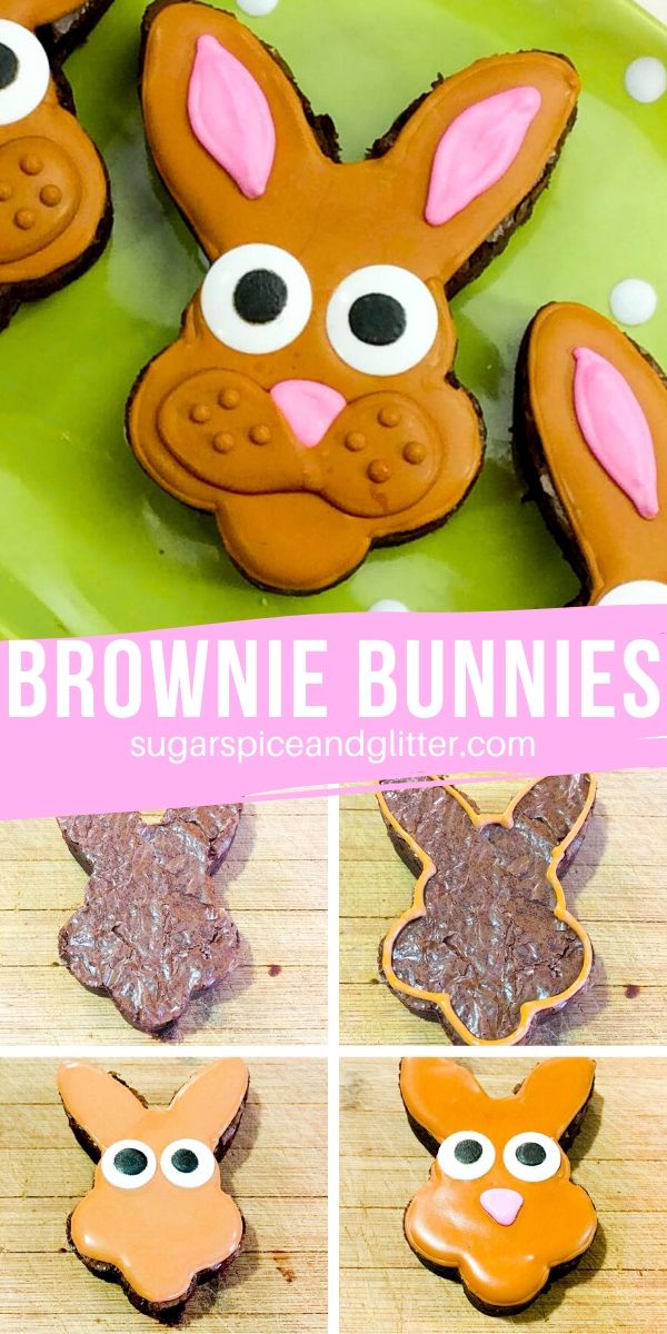 A super simple tutorial for Easter Bunny Brownies, a sweet Easter dessert for the kids, whether you're serving after Easter supper or putting in a special Easter lunchbox