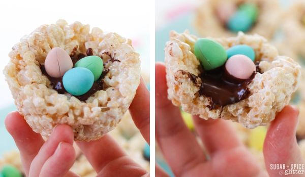 finished pictures of mini egg rice krispie nests