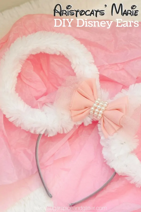 DIY Disney Ears for Homemade Park Accessories - these Marie-inspired ears are perfect for the Aristocats fan