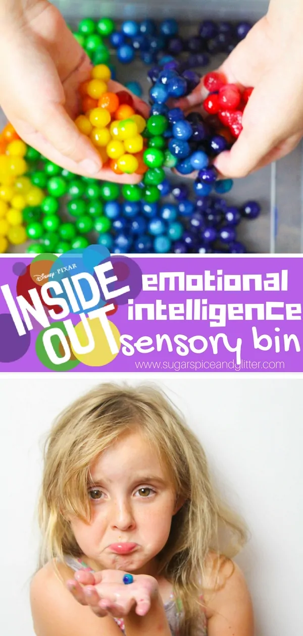 Disney-inspired Inside Out EQ Sensory Bin, for helping kids talk about their emotions and understand them in a powerful way