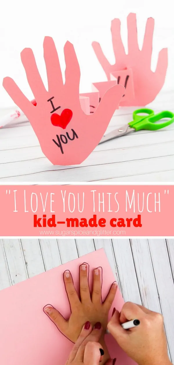How sweet is this handmade kid's card telling you just how much they love you? Perfect for Mother's Day or Valentine's Day