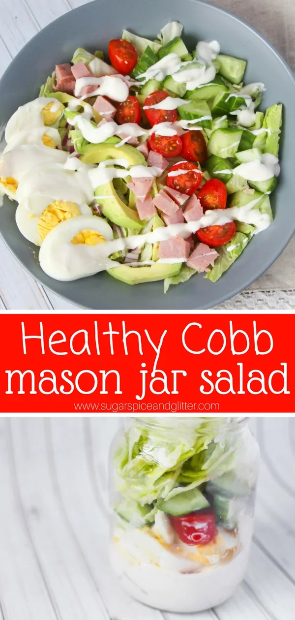 Prep once and enjoy fresh cobb salads all week long with this fun mason jar salad recipe. We're also making homemade cobb salad dressing!