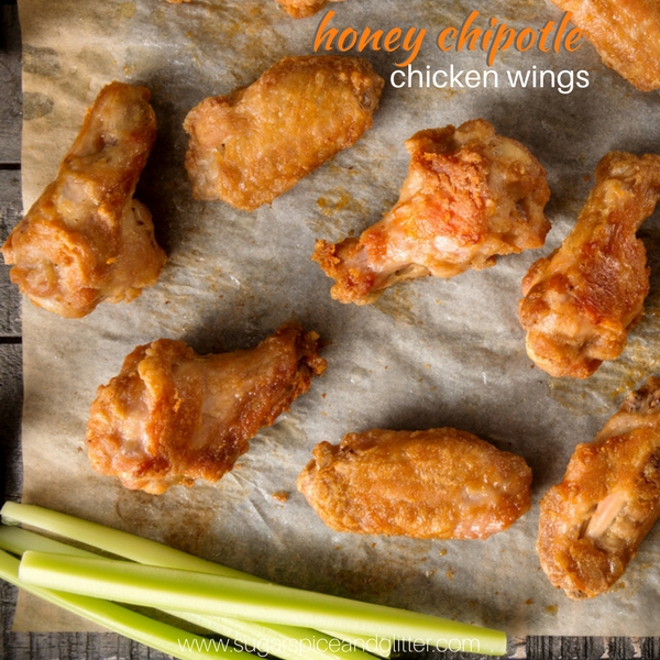 A sweet, spicy and crunchy grilled chicken wing recipe with homemade honey chipotle sauce - you can also prep in the oven or on the BBQ