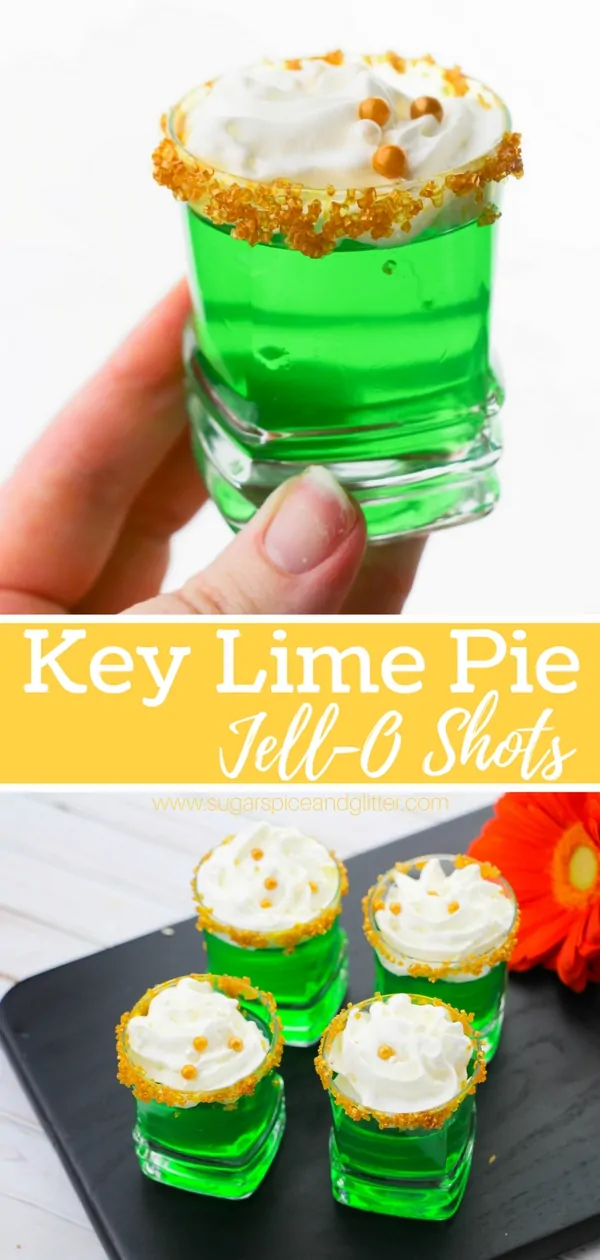 How to make Jell-O shots with vodka that taste like key lime pie! Also the perfect cocktail for football tailgates, St Patrick's Day or Mardi Gras