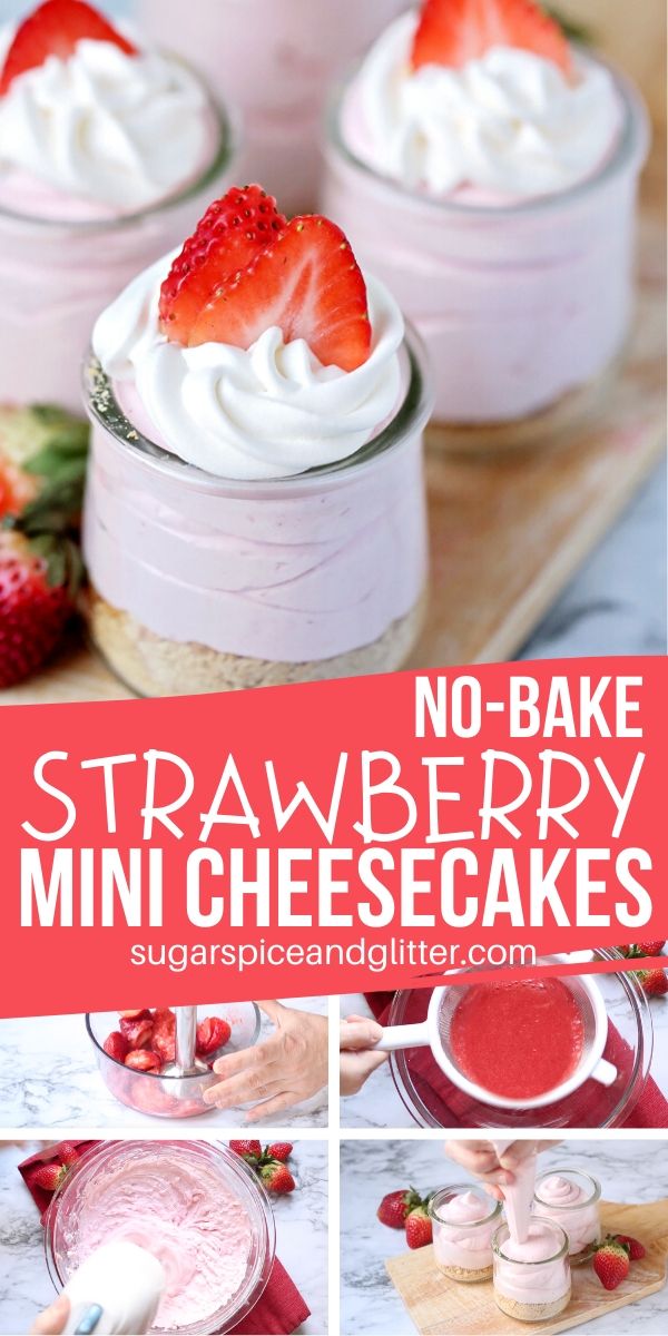 A fresh Strawberry Cheesecake recipe made with real strawberries - a perfect no bake summer dessert that kids can help make