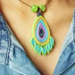 DIY Quilled Paper Peacock Necklace