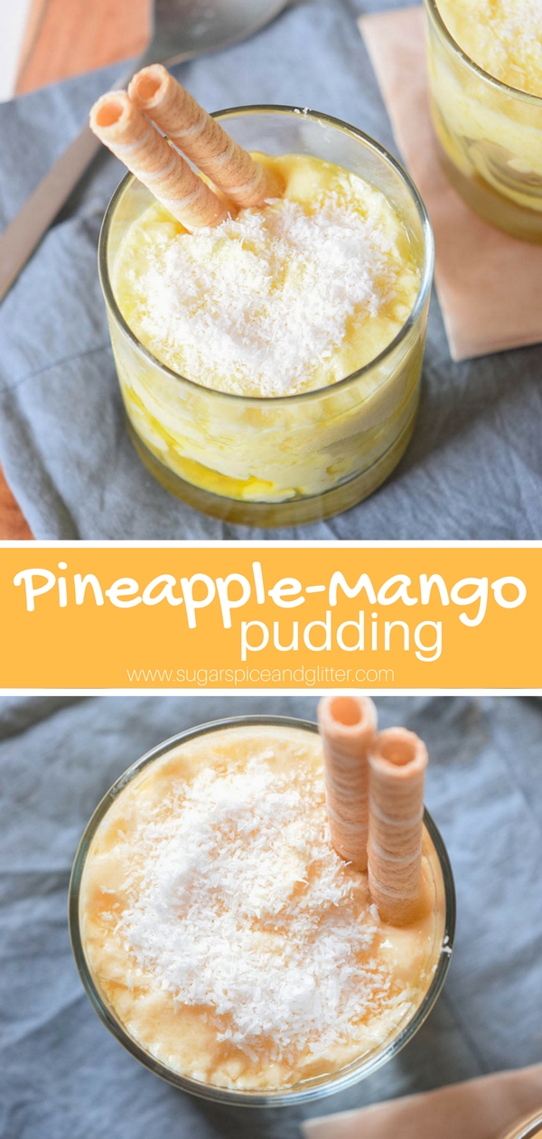 A simple dessert recipe using real fruit and no artificial flavors, this Pineapple Mango Pudding recipe is creamy, rich and flavorful - unlike any pudding you'll ever try from a box!