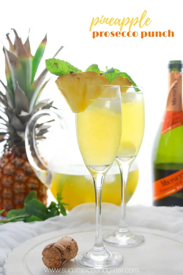 Pineapple Prosecco Party Punch (with Video)