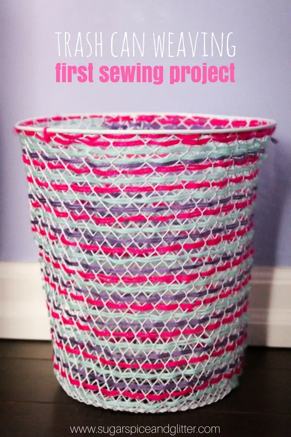 Embroidered Trash Can Early Sewing Project