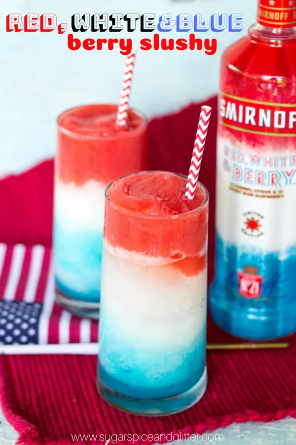 Red White and Blue Slushy Cocktail