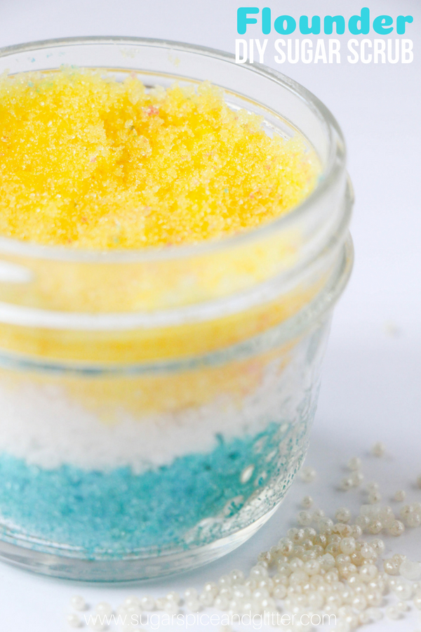 DIY Disney Beauty Recipe - Little Mermaid's Flounder-inspired sugar scrub with a refreshing coconut lime scent