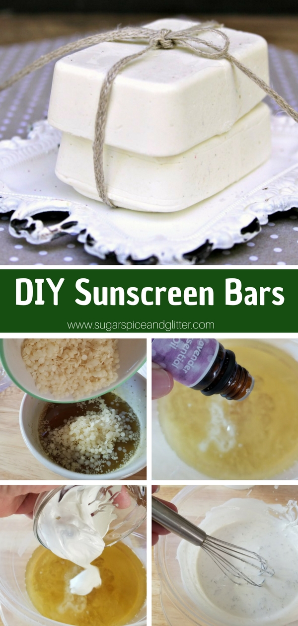 DIY Sunscreen Bars - a solid sunscreen recipe that you can make at home with all natural ingredients