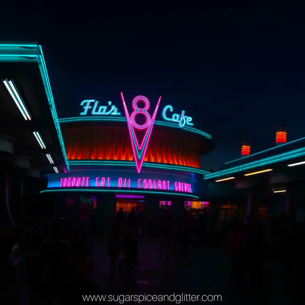 Gorgeous views at Disneyland Cars Land. We had a stress-free Disney vacation on a budget and I'm sharing our best tips with you
