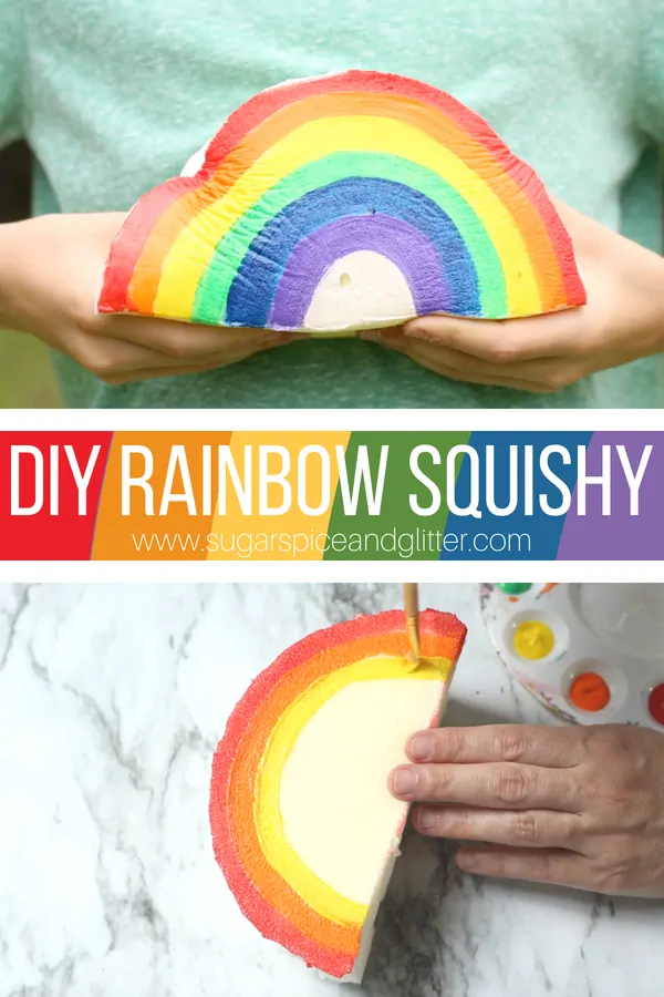 How to make a DIY Squishy toy with just a few common materials - this RAINBOW craft for kids is a fun sensory toy kids will love