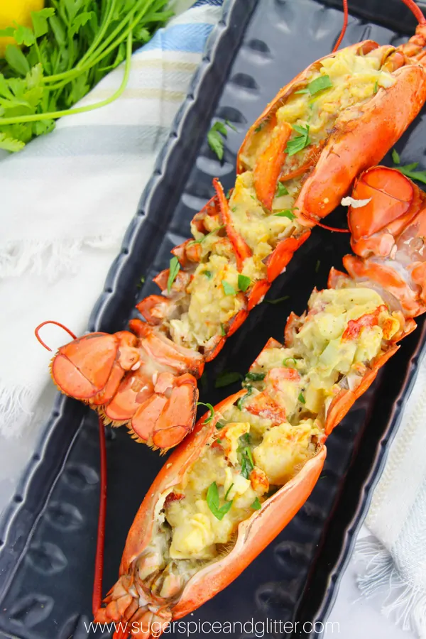 An easy stuffed lobster recipe that is deliciously creamy, indulgent and rich