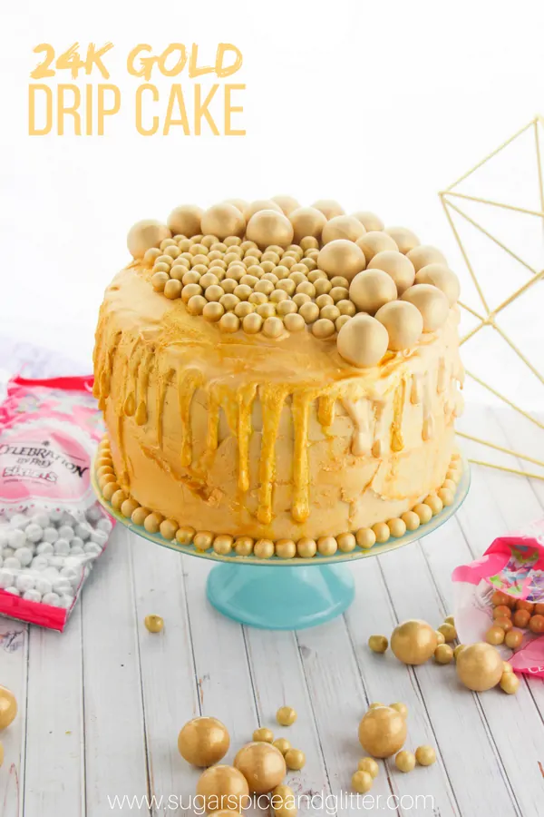 24k Gold Birthday Cake