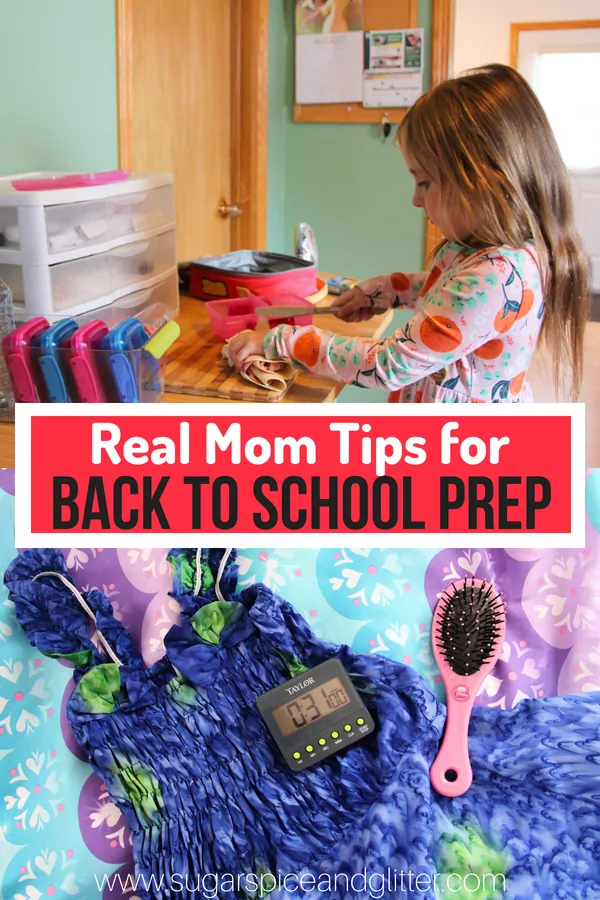 Real Mom-to-Mom tips on how to prepare yourself, your house and your kids for back to school, from lunch prep stations, morning "drills", and a well-stocked emergency cabinet.