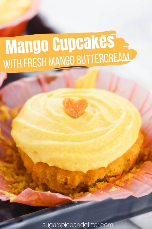 Delicious melt-in-your-mouth mango cupcakes made with fresh mangoes. Eggless, dairy-free and vegan so they are perfect for entertaining!