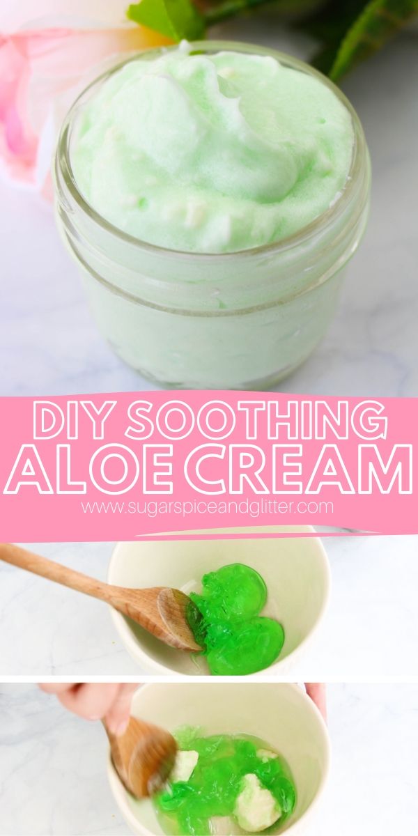 A soothing sunburn cream made with just three simple ingredients, this DIY aloe cream is a quick summer DIY every mom needs to make