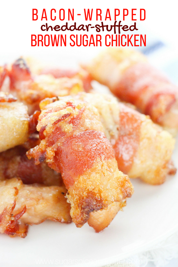 Bacon-Wrapped Brown Sugar Chicken with Cheddar (with Video)