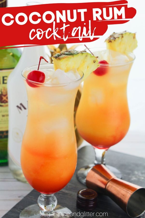 Bring a taste of the Caribbean home with this delicious Coconut Rum Punch, a pretty and fruity rum cocktail that your summer party guests will love