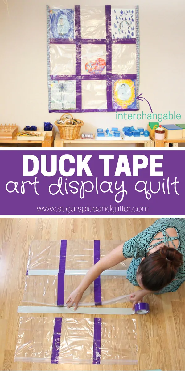 How to make an interchangable Art Display Quilt with just two classroom staples - this is the best way to display art and keep it protected from classroom spills or damage
