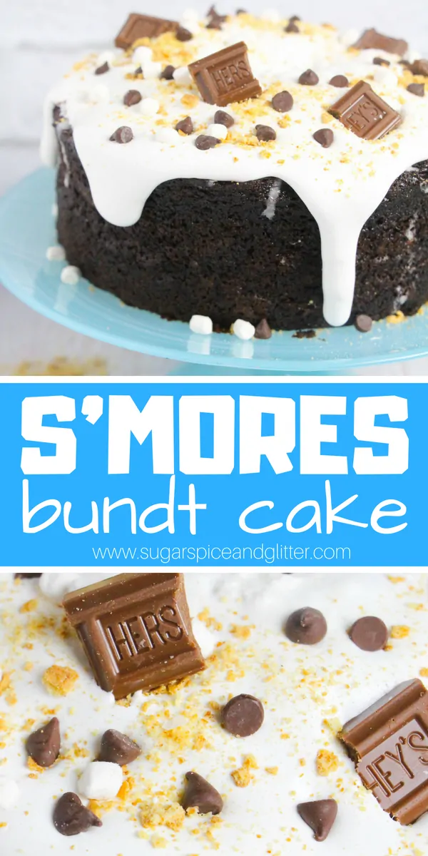 If you LOVE S'mores, you're going to go crazy for this super chocolatey, marshmallow-topped S'mores Bundt Cake! The only thing better than the taste is how easy it is to make!
