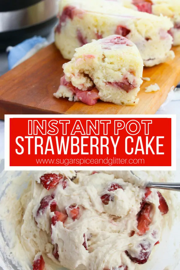Can you believe this Instant Pot Strawberry Cake is ready to eat in less than 20 minutes? A delicious Instant Pot Dessert recipe for the summer
