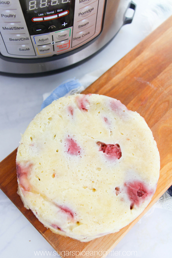 Can you believe this Instant Pot Strawberry Cake is ready to eat in less than 20 minutes? A delicious Instant Pot Dessert recipe for the summer