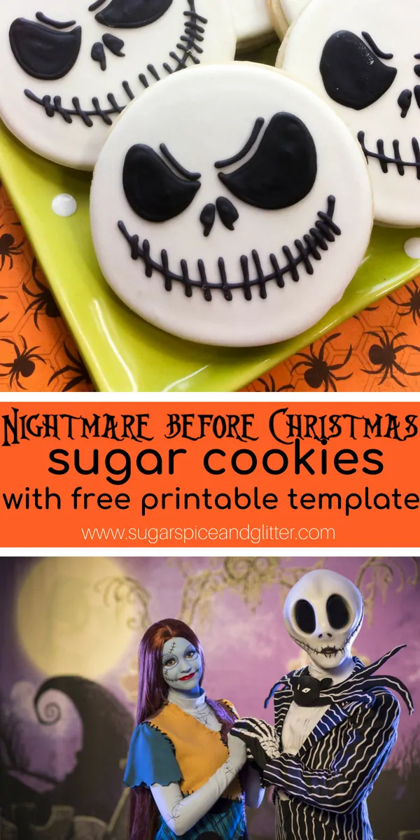 A Disney Halloween recipe that you can make at home, these Jack Skellington Sugar Cookies are perfect for a Nightmare Before Christmas theme or movie night