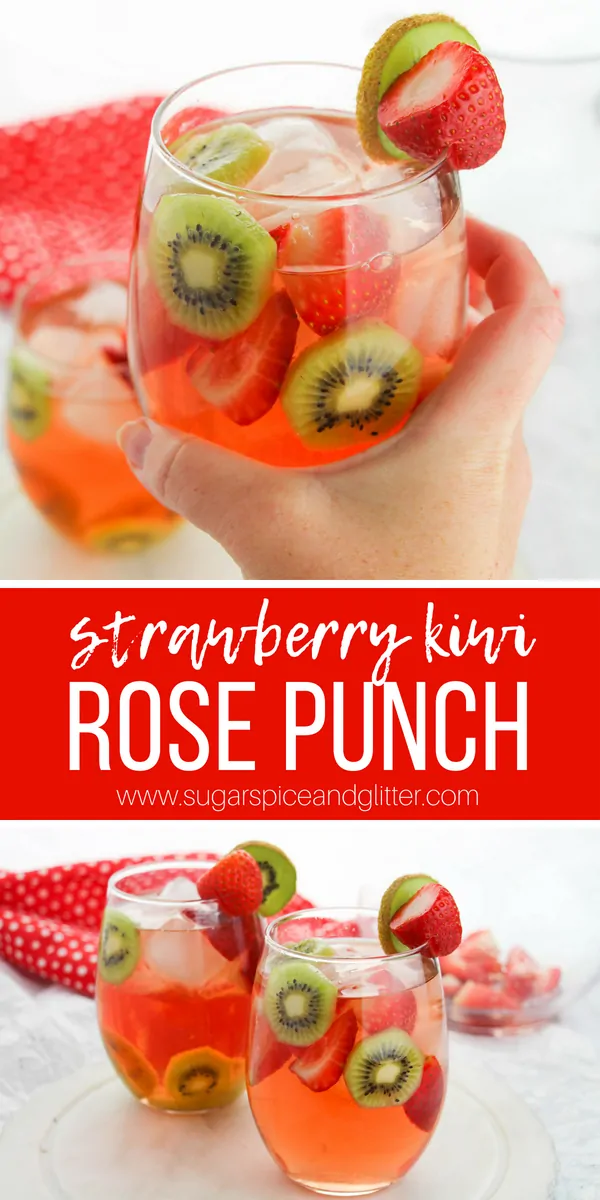 A fun and fruity summer punch recipe, this Strawberry Kiwi Rosé Punch is a delicious summer brunch cocktail or casual patio cocktail sipping with friends.