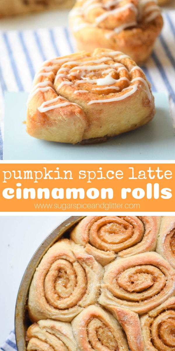 Pumpkin Spice Latte Cinnamon Buns made with an actual pumpkin spice latte! This fluffy cinnamon bun recipe is a must-make for pumpkin spice fans.