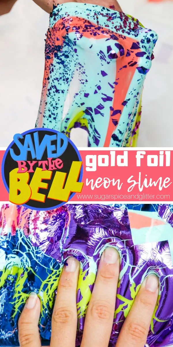 How to make fluffy neon slime with contact solution and shaving cream - plus how to make gold foil slime