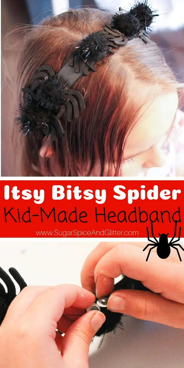 A fun spider headband craft, perfect for a spider theme or the child obsessed with "Itsy Bitsy Spider" - also makes a great Halloween hair accessory for kids