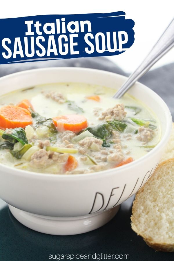 This delicious and creamy Italian sausage soup is a filling and healthy meal the whole family will love.