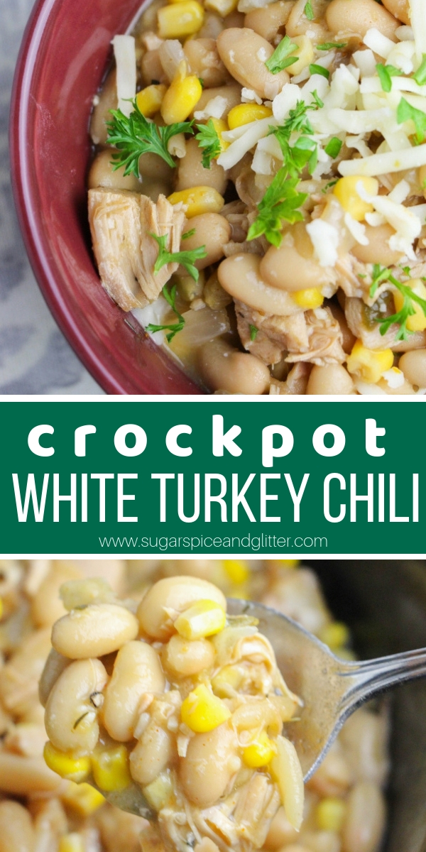 A delicious Crockpot Chili Recipe using leftover turkey, this flavorful chili is super healthy, filling and flavorful