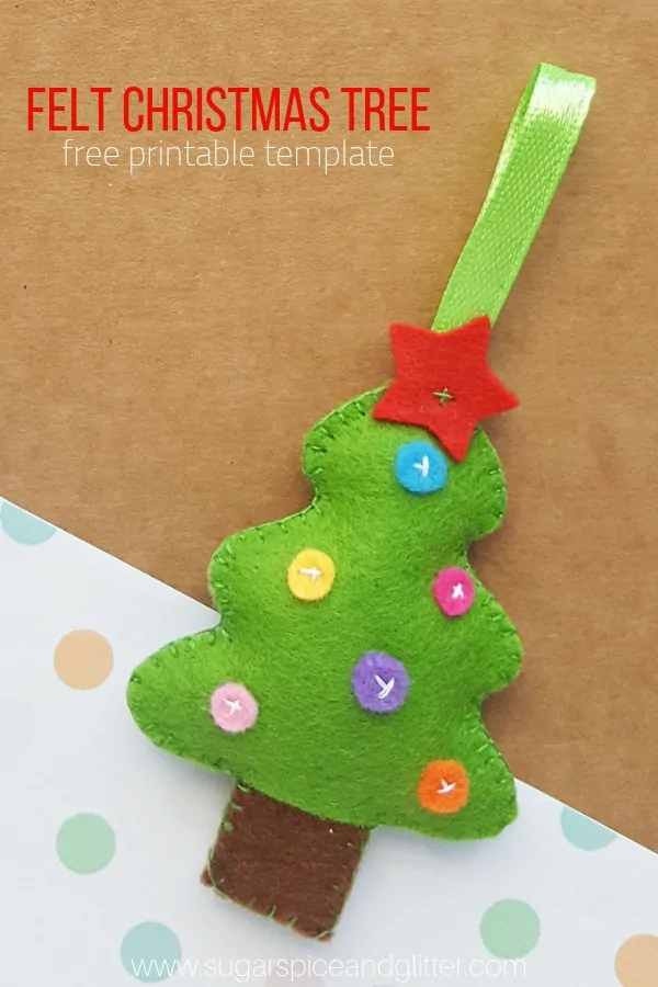 A super simple Felt Christmas Tree ornament is a great handmade gift ideas for beginning sewers