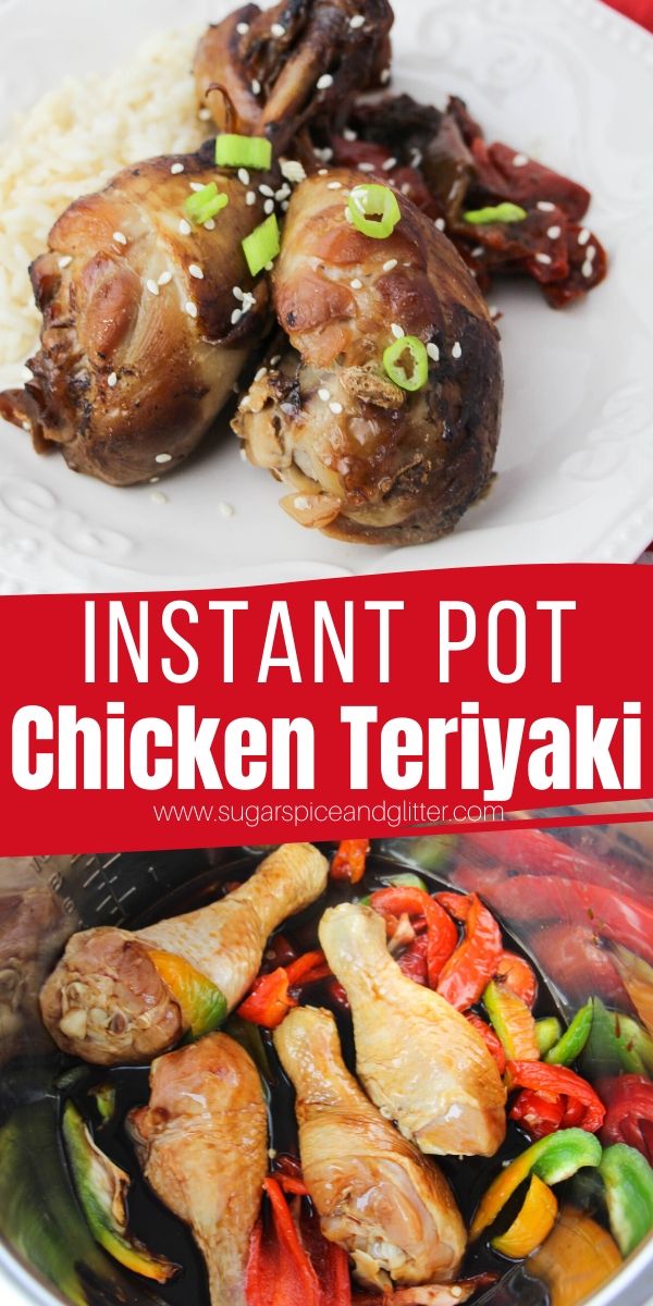 This easy Instant Pot Chicken Teriyaki recipe is sweet, savory and a less salty that take-out versions. It's perfect with a side of rice or noodles, or shredded and served on buns or as a salad topping.