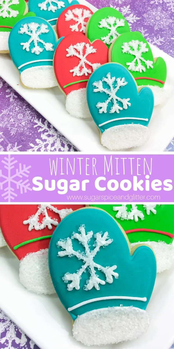 How fun are these Mitten Sugar Cookies for a winter party food? These would be the perfect winter dessert paired with a cup of hot chocolate