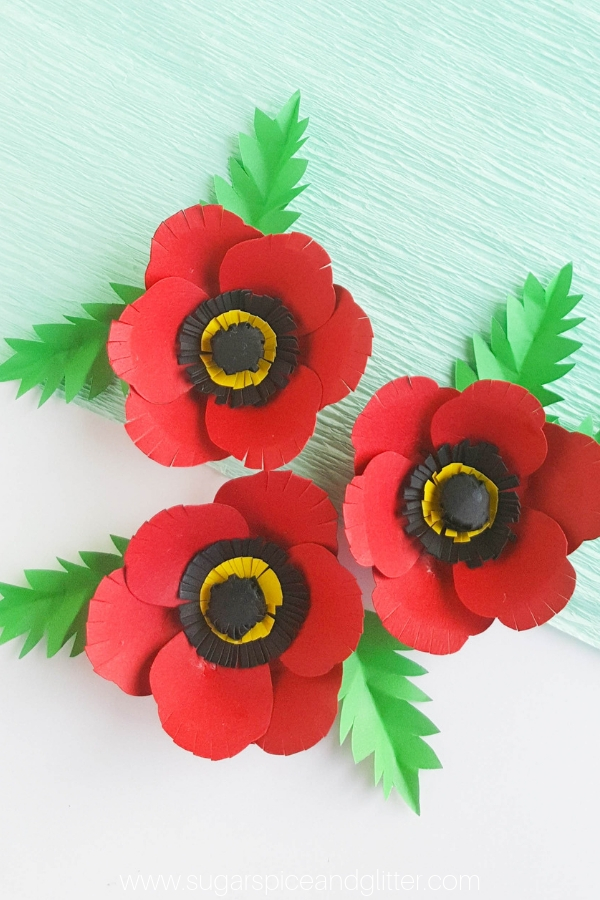 A simple paper flower craft for Remembrance Day, this poppy craft is perfect for older kids or grown-ups