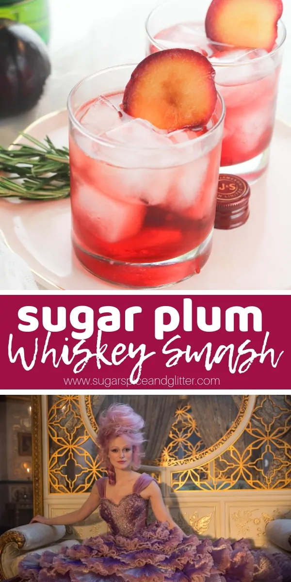 A fun fruity whiskey smash cocktail inspired by the Nutcracker, perfect for Christmas parties or entertaining