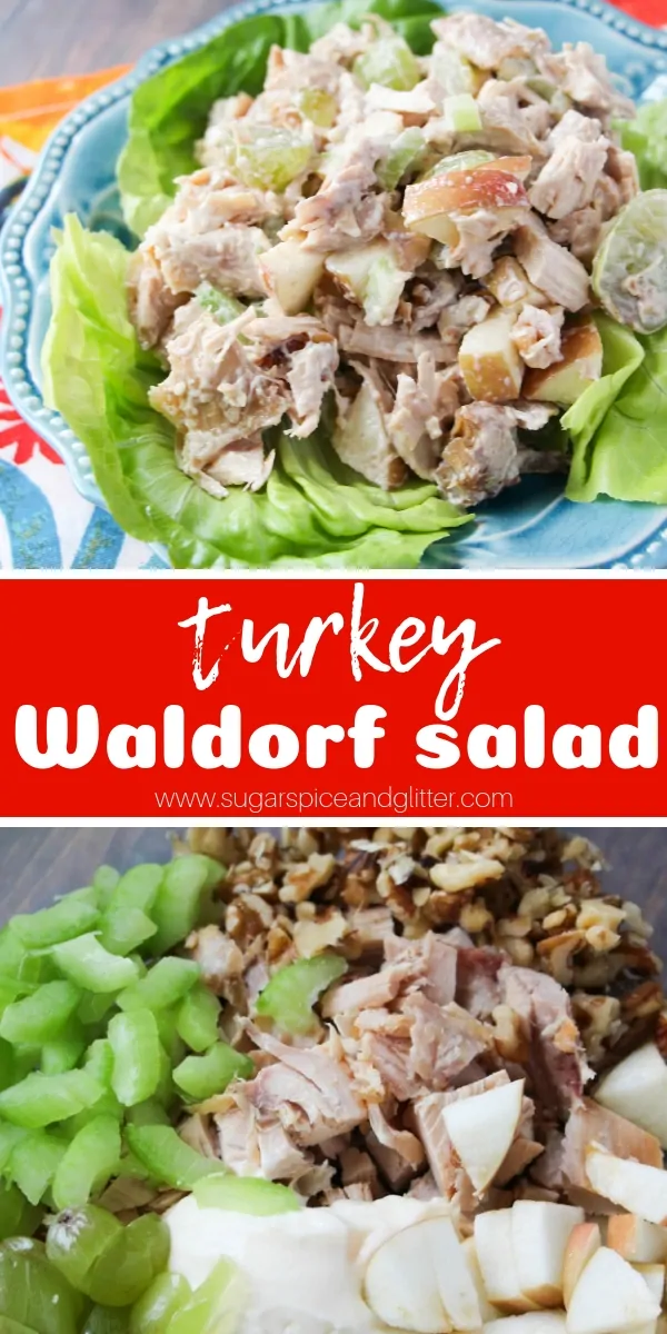 This Turkey Waldorf Salad tastes as indulgent as the original but makes some smart swaps for a healthy turkey salad - perfect for leftover turkey