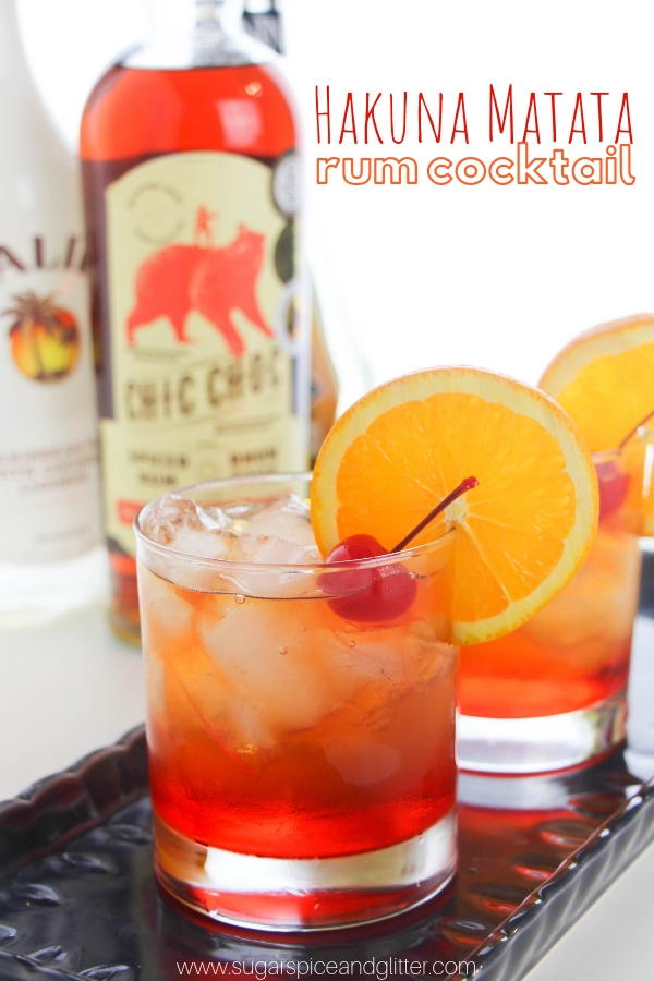 A delicious Disney cocktail recipe, this Hakuna Matata rum cocktail looks like a gorgeous African sunset and has a pleasant tropical taste