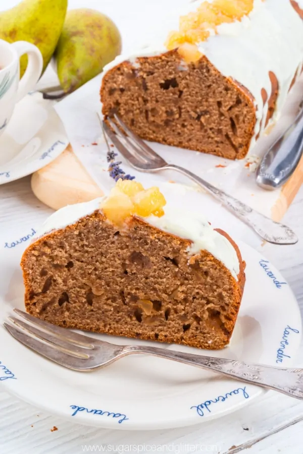 A fun twist on a classic gingerbread, this French Pear Cake combines juicy pear, aromatic spices and zingy ginger