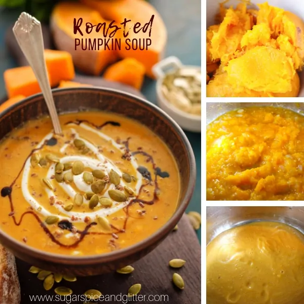 How to make roasted pumpkin soup with sugar pumpkin and apple