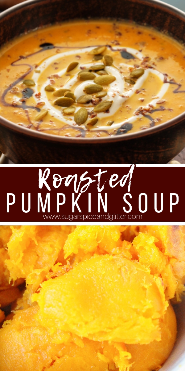 The BEST Pumpkin Soup ever - roasted sugar pumpkin, apple, garlic, paprika and sage combine to make this mouth-watering soup