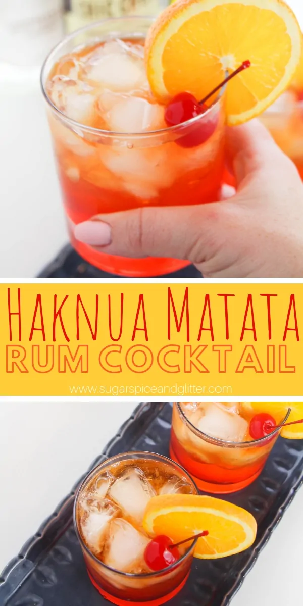 You'll have no worries after a couple of these Hakuna Matata rum cocktails - a fun Disney inspired cocktail recipe